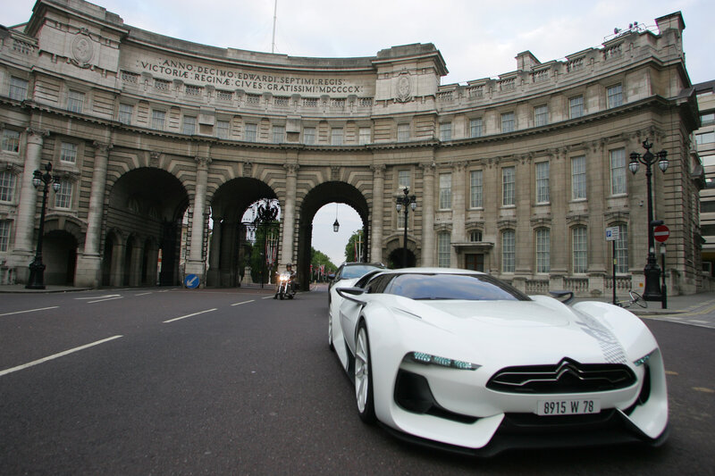 White concept car at Admiralty Arch