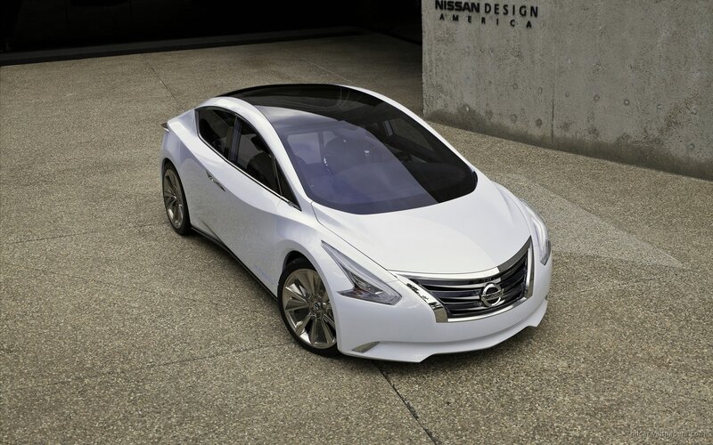 White Concept Car — Concrete Floor