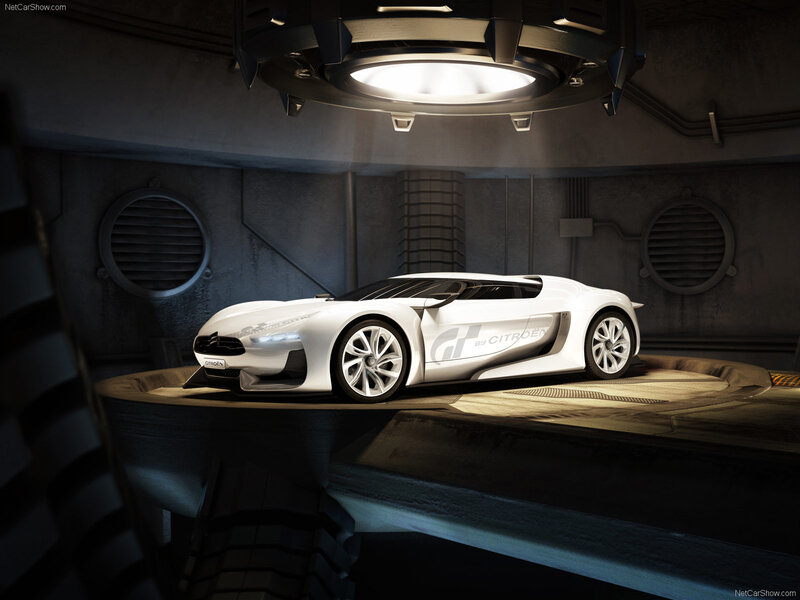 White Concept Car — Dramatic, 3d Render, Light Fixture, Platform