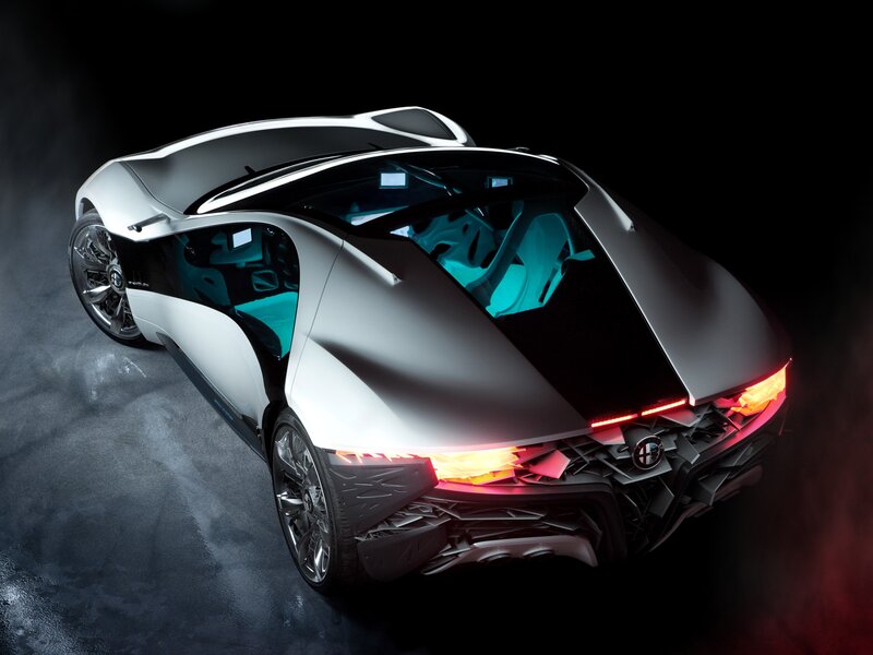 White Concept Car — Dramatic, 3d Render, Lights