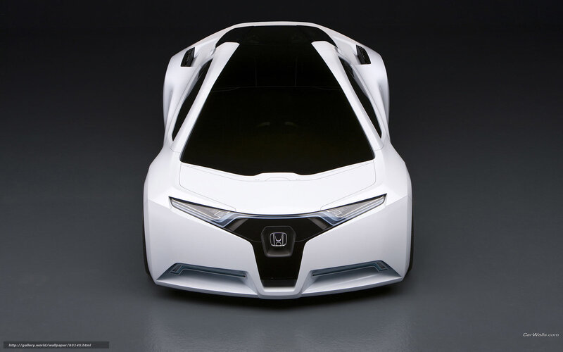 White Concept Car — Dramatic, 3d Render, Logo, Windshield