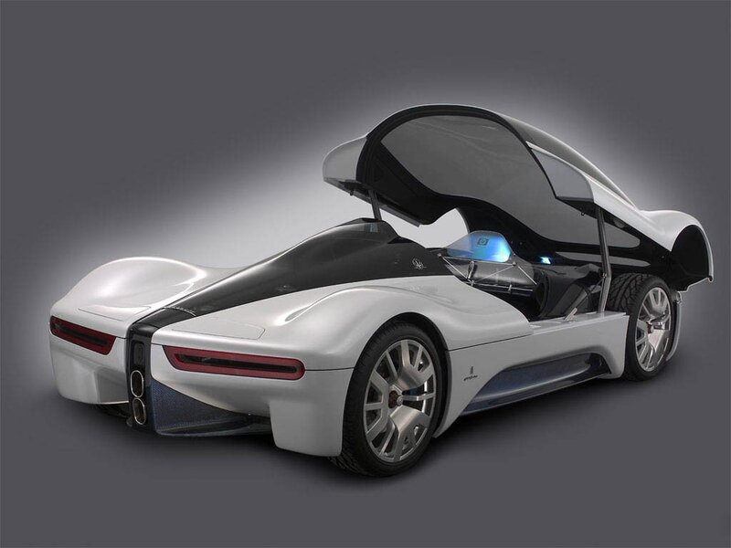 White Concept Car — Dramatic, 3d Render, Open Door