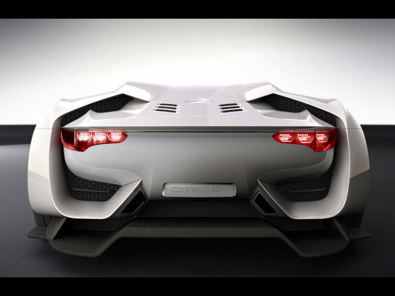 White Concept Car — Dramatic, 3d Render, Taillights
