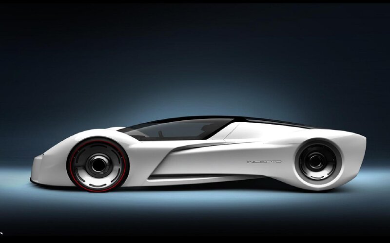 White Concept Car — Dramatic, 3d Render, Wheel