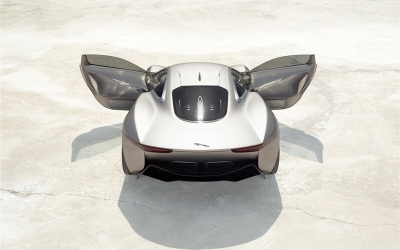 White Concept Car — Dramatic, Afternoon, Photograph, Car Door