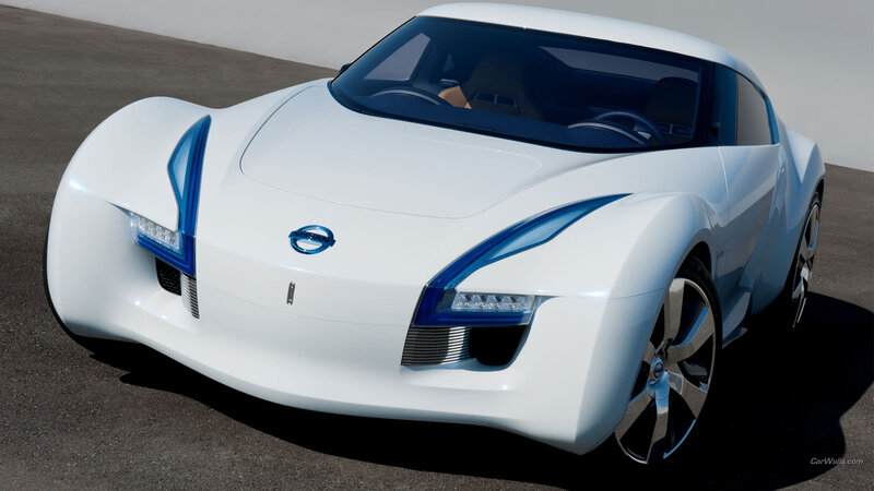 White Concept Car — Dramatic, Afternoon, Photograph, Road