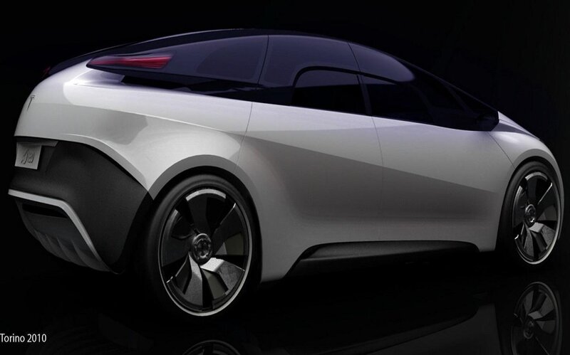 White Concept Car — Dramatic, Digital Art, Wheels