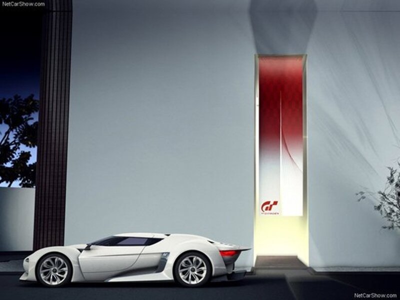 White Concept Car — Dramatic, Night, 3d Render