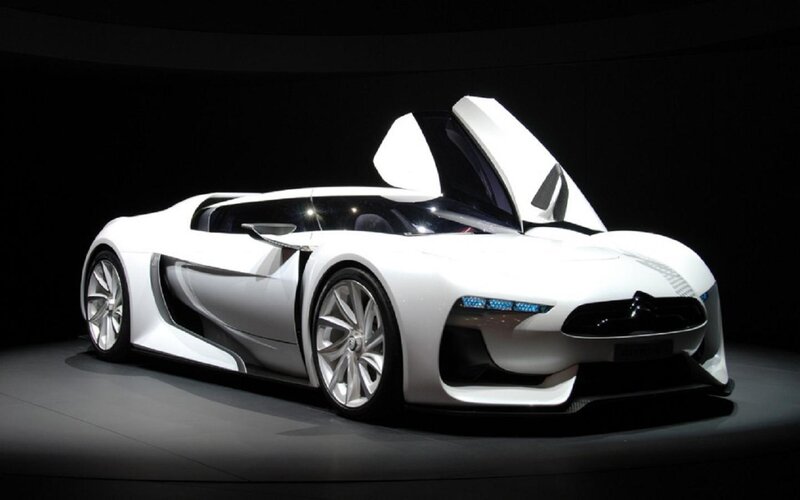 White Concept Car — Dramatic, Photograph, Car Door