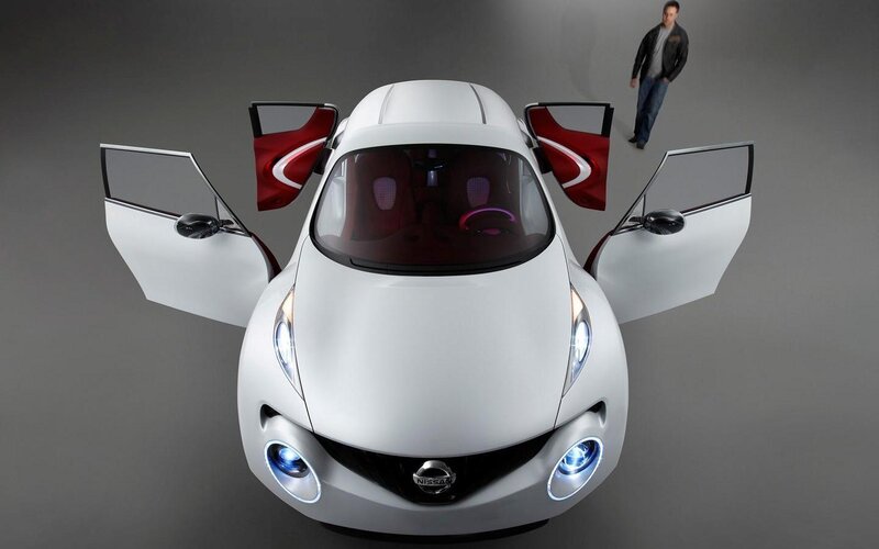 White Concept Car — Dramatic, Photograph, Man