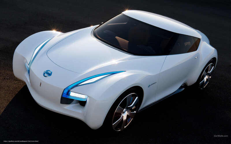 White Concept Car — Dramatic, Photograph, Road