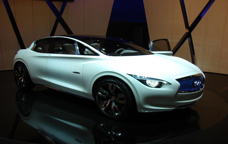 White Concept Car — Dramatic, Photograph, Showroom, Display