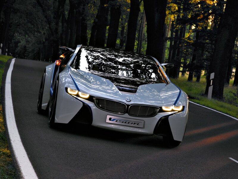 White Concept Car — Dramatic, Sunset, 3d Render, Road