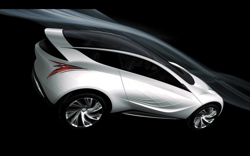 White Concept Car — Dynamic, 3d Render, Wheels, Wind
