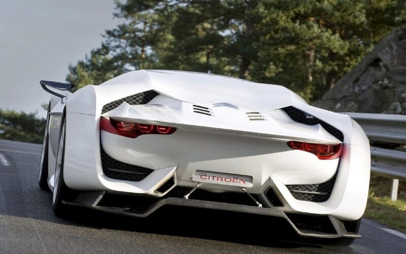 White Concept Car — Dynamic, Afternoon