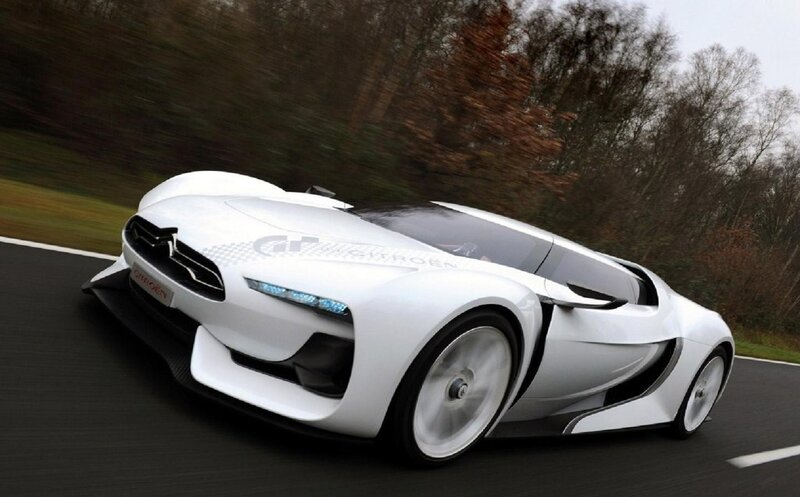 White Concept Car — Dynamic, Autumn