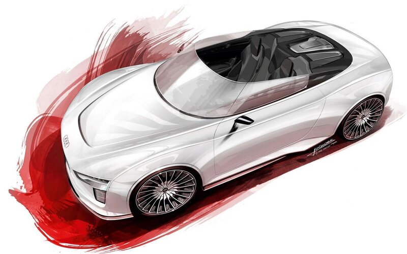White Concept Car — Dynamic, Illustration