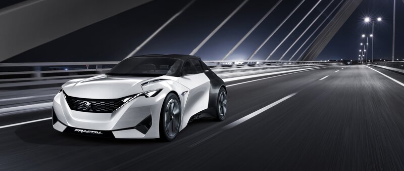 White Concept Car — Dynamic, Night