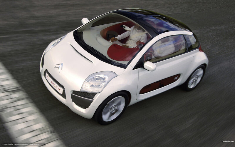 White Concept Car — Dynamic, Photograph, Driver