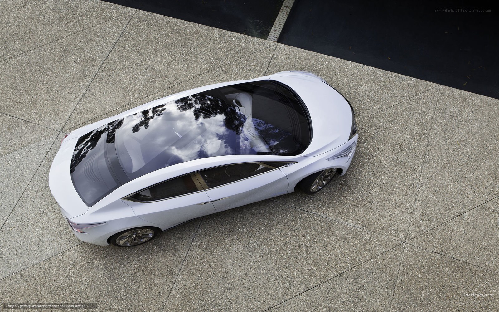 white concept car from above