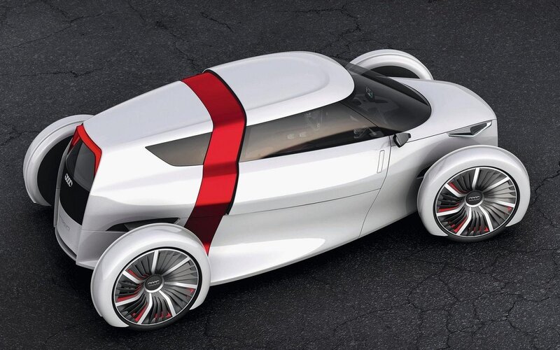 White Concept Car — Futuristic, 3d Render