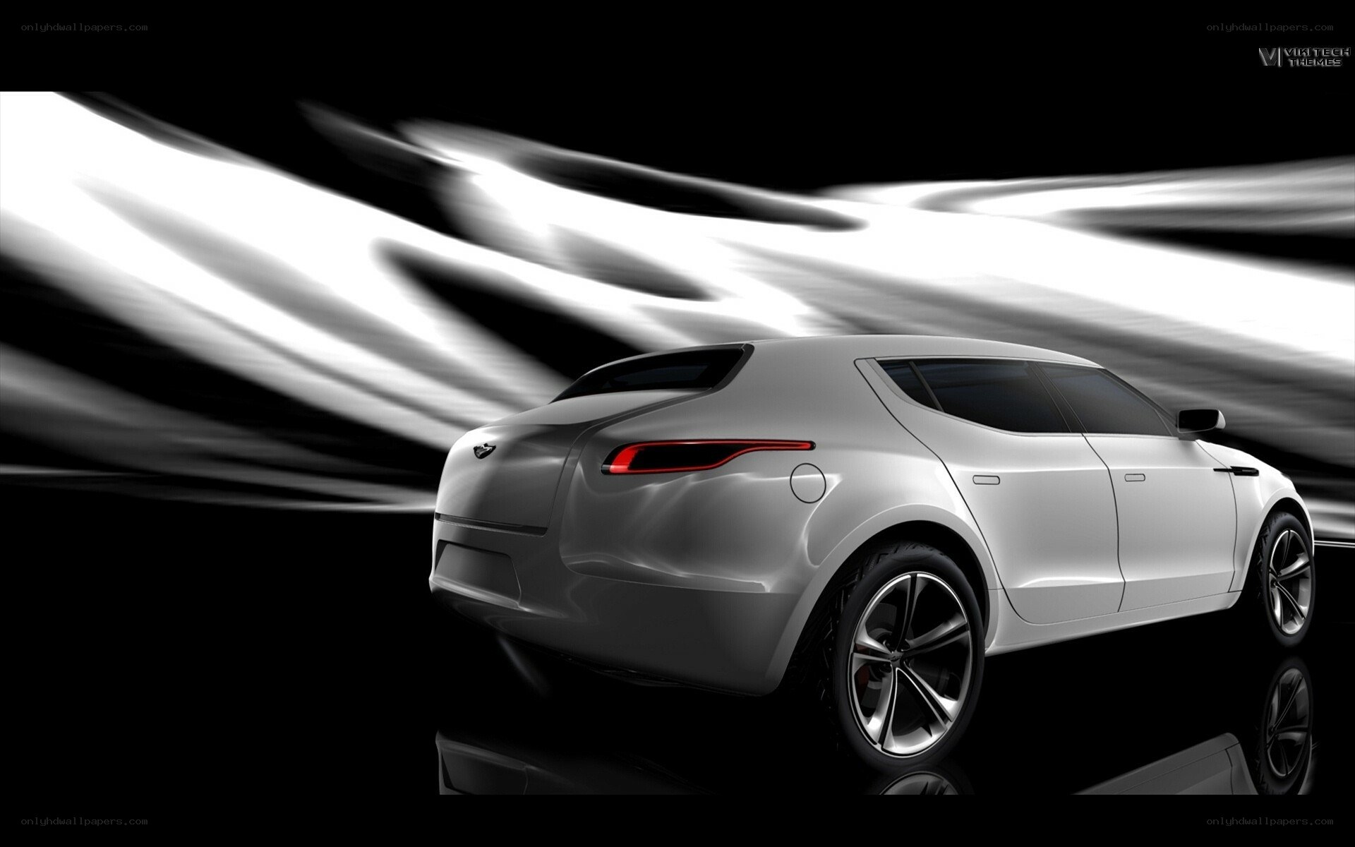white concept car in motion