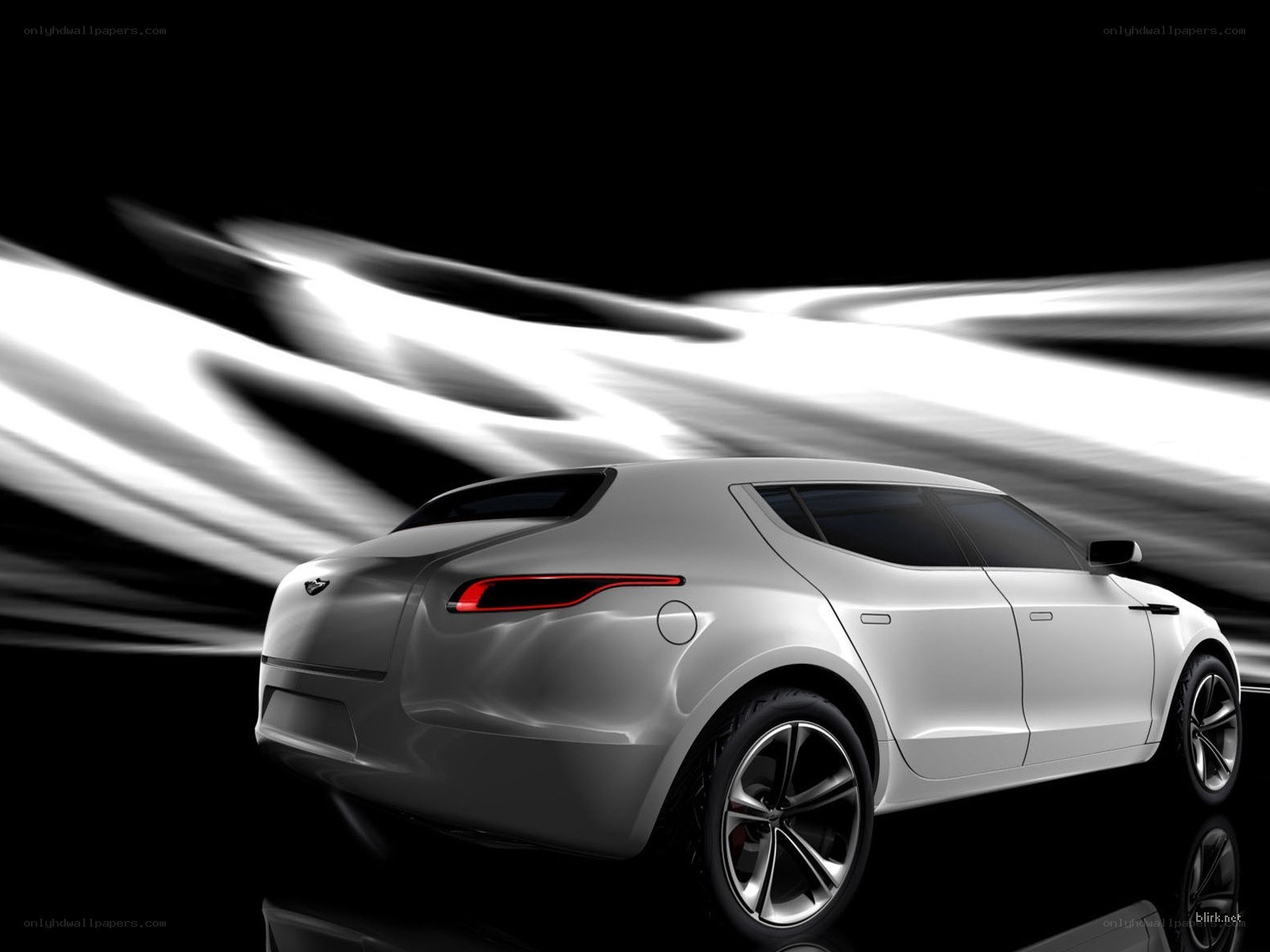 white concept car in motion