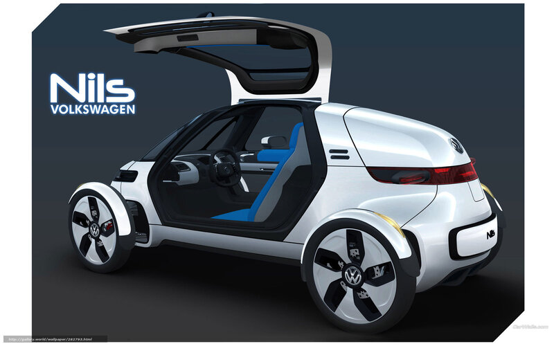 White Concept Car — Modern, 3d Render, Car Door, Blue Seat