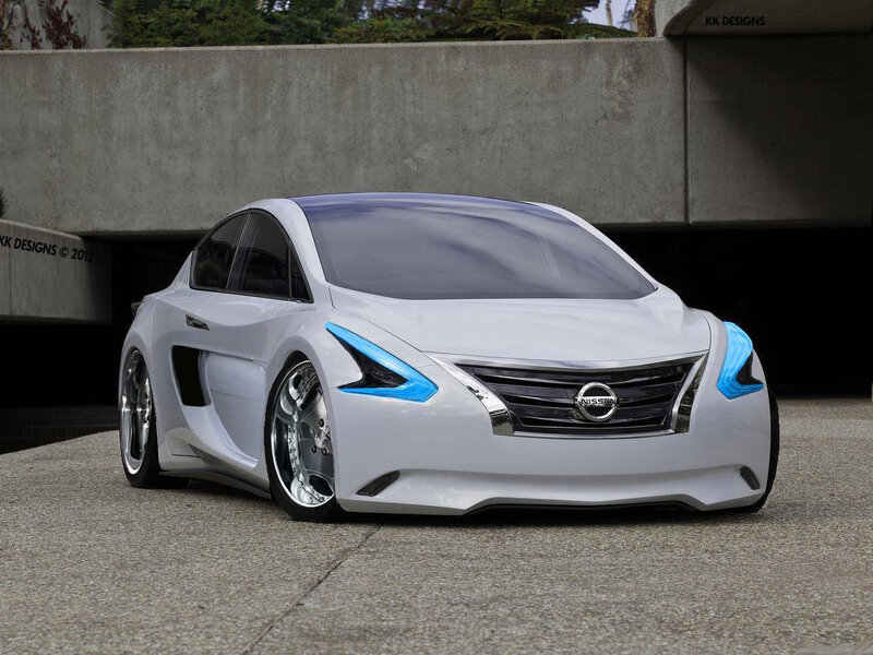 White Concept Car — Modern, 3d Render, Concrete Wall