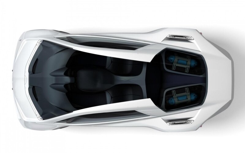 White Concept Car — Modern, 3d Render, Seats, Engine