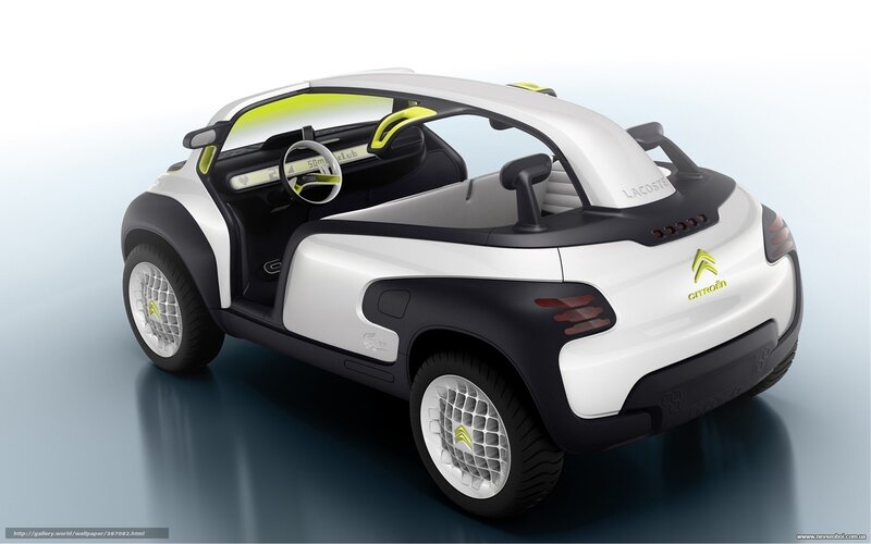 White Concept Car — Modern, 3d Render, Steering Wheel