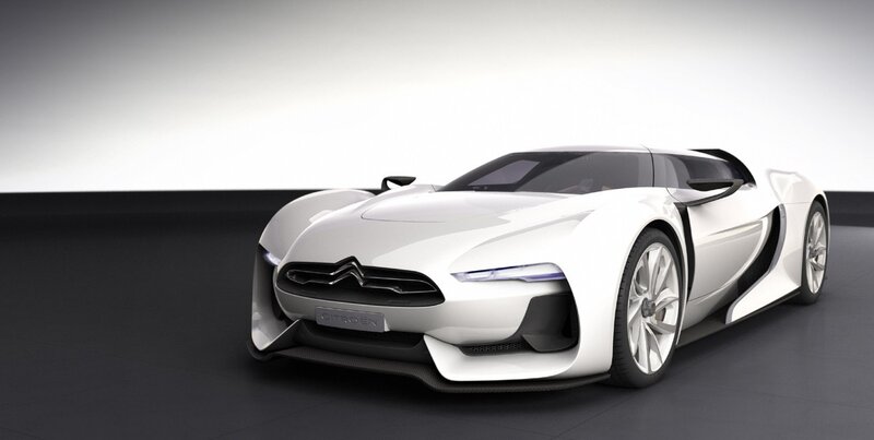 White Concept Car — Modern, 3d Render, Studio