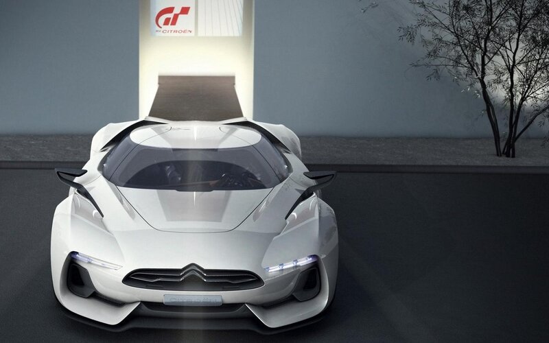 White Concept Car — Modern, 3d Render, Tree