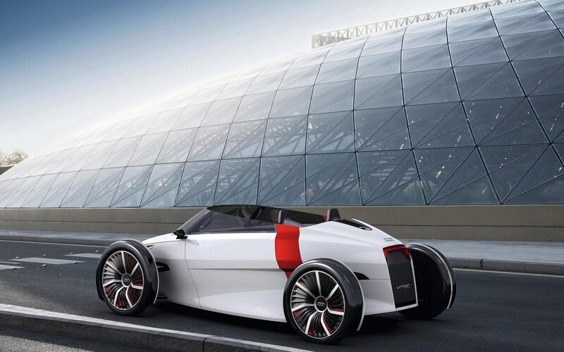 White Concept Car — Modern, Afternoon, 3d Render