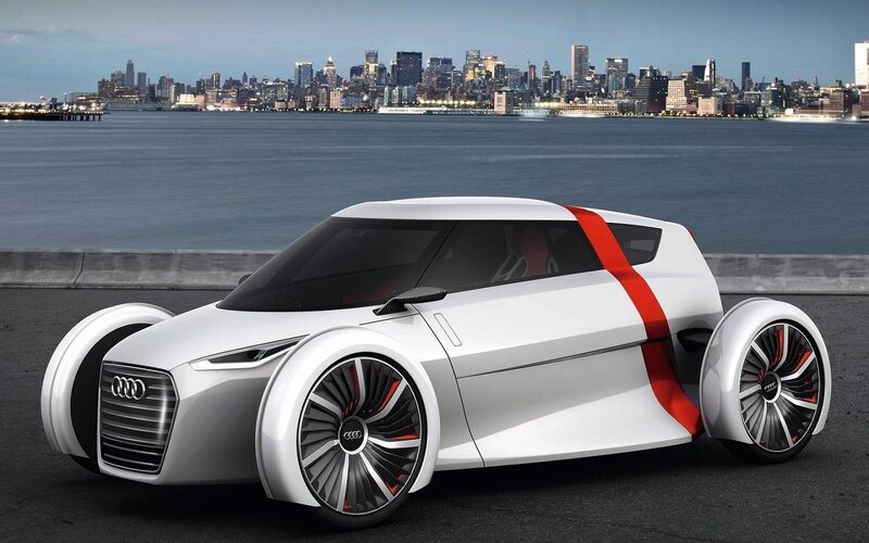 White Concept Car — Modern, Night