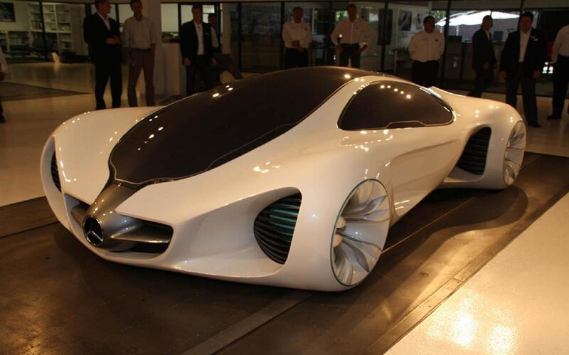 White Concept Car — Modern, Photograph, People