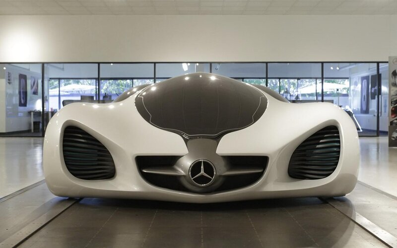 White Concept Car — Modern, Photograph, Showroom, Grille