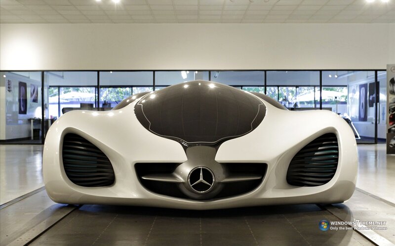 White Concept Car — Modern, Photograph, Showroom, Windows