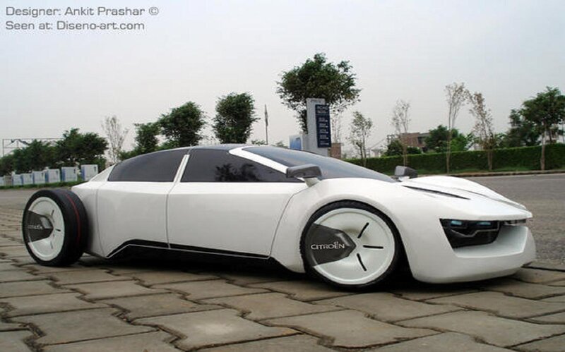 White Concept Car — Neutral, 3d Render