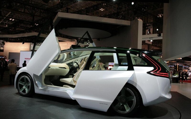 White Concept Car — Neutral, Photograph, Car Door