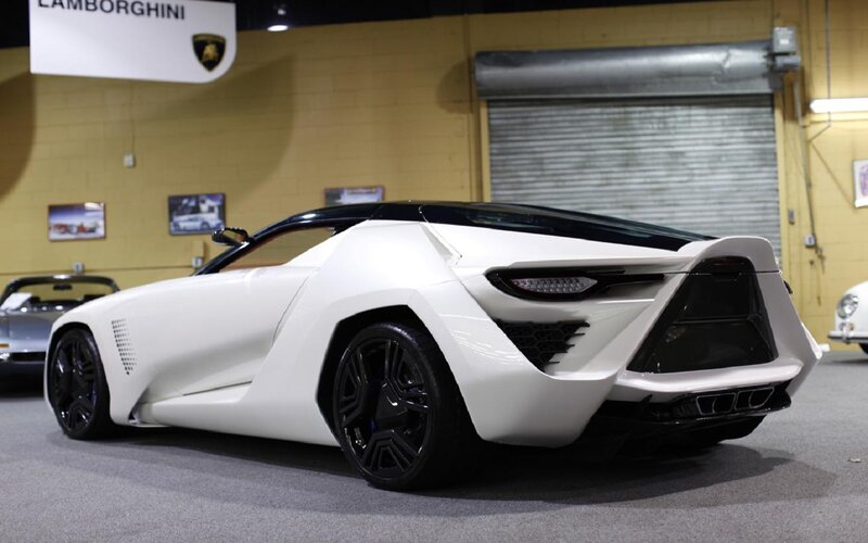 White Concept Car — Neutral, Photograph, Garage