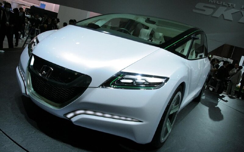 White Concept Car — Neutral, Photograph, People