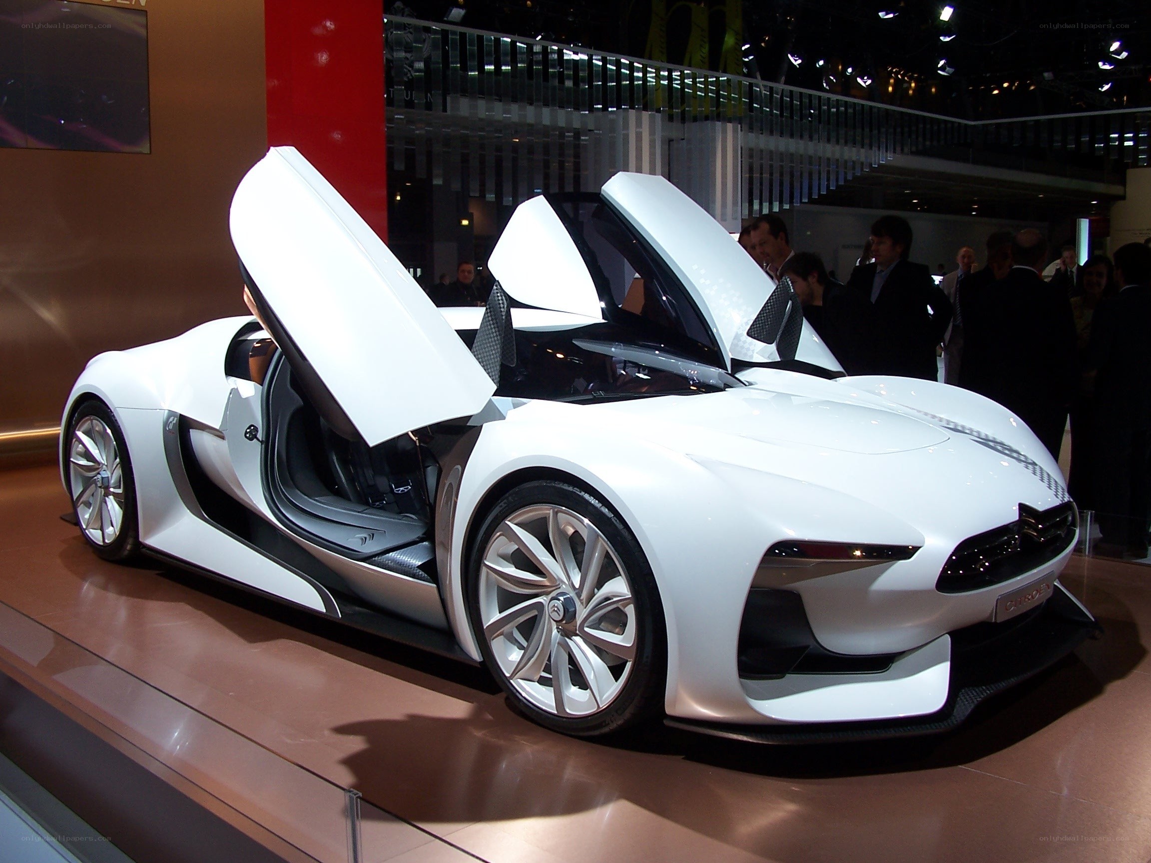White concept car on display