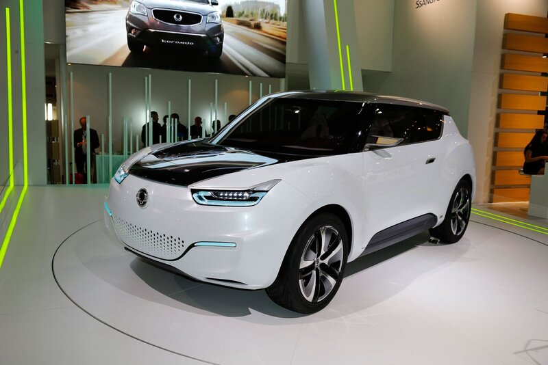 White concept car on display
