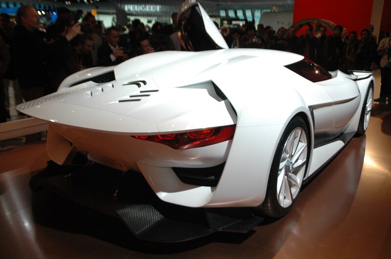 white concept car on display