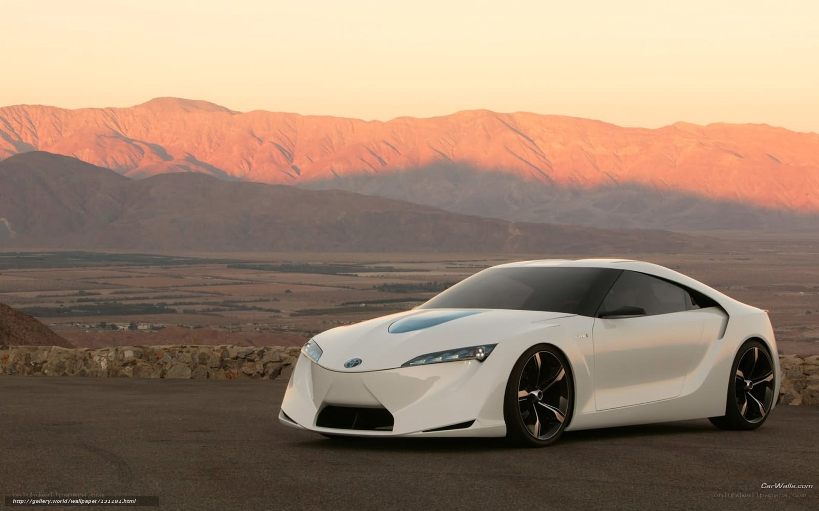 White concept car on mountain road