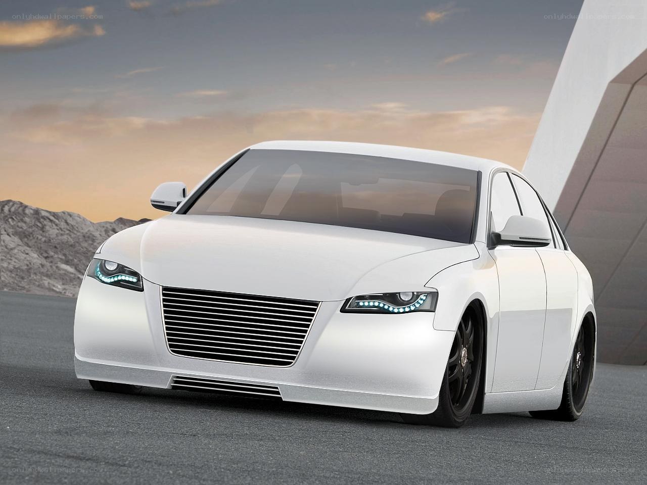 white concept car on road
