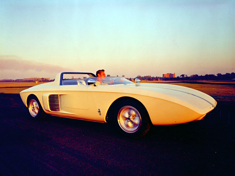 White concept car on tarmac