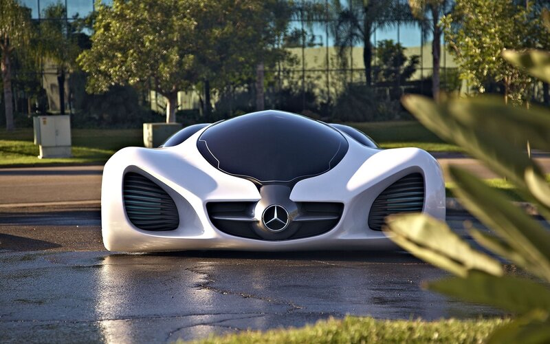 White Concept Car — Serene, Afternoon, 3d Render, Trees