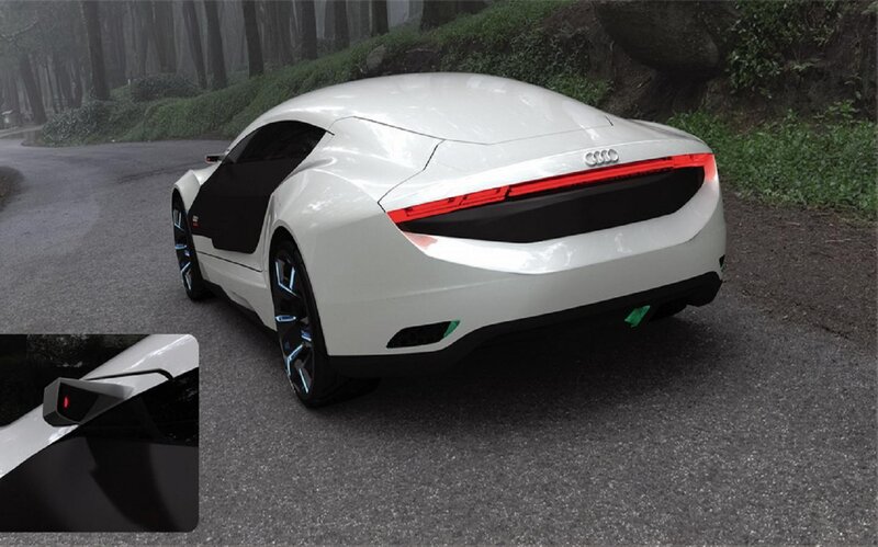 White Concept Car — Serene, Digital Art